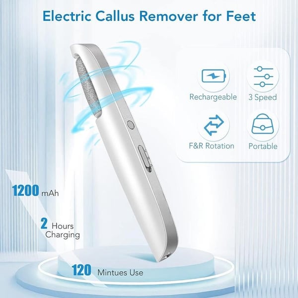 USB-Rechargeable Dual-Roller Electric Callus Remover