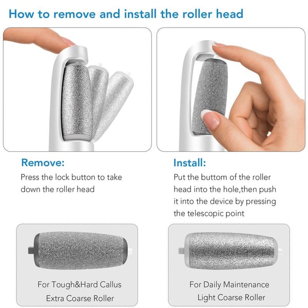 USB-Rechargeable Dual-Roller Electric Callus Remover
