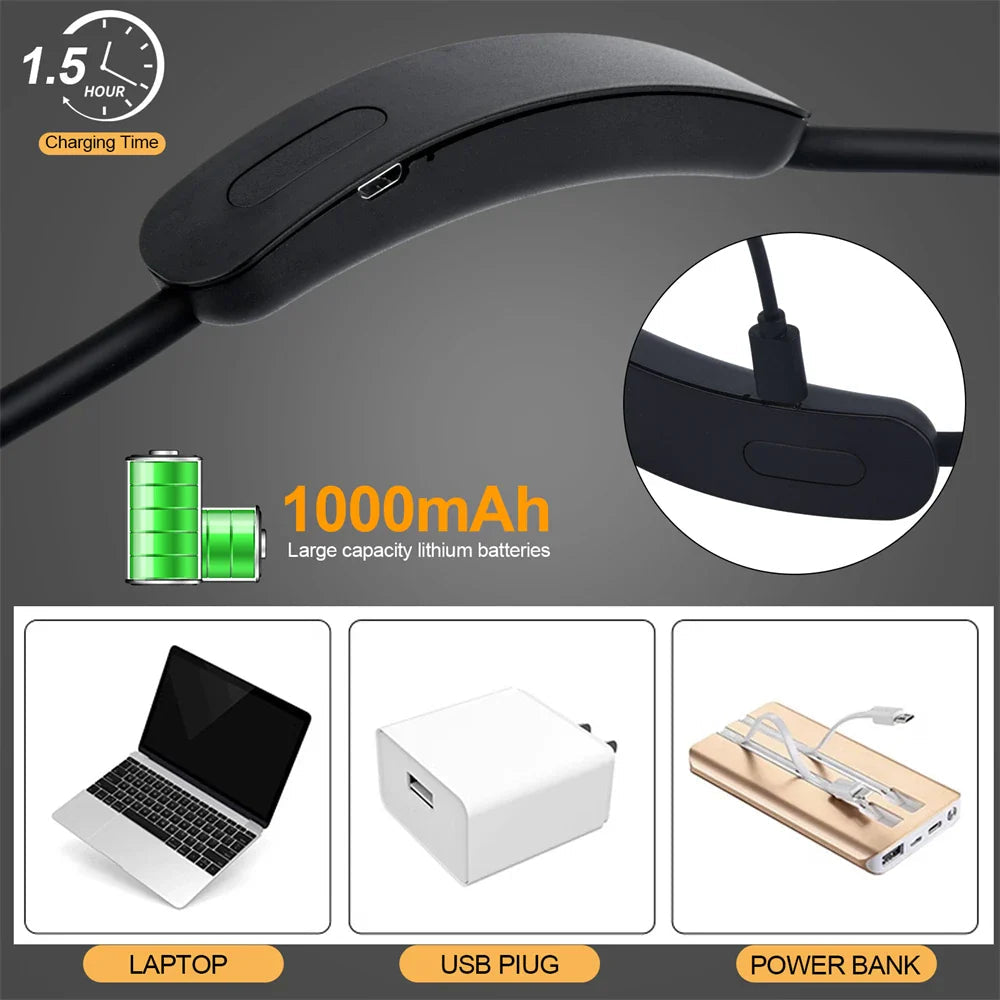 USB-Rechargeable Hands-Free LED Neck Light