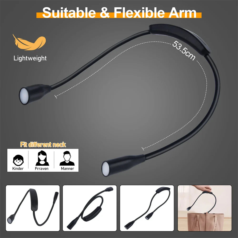 USB-Rechargeable Hands-Free LED Neck Light
