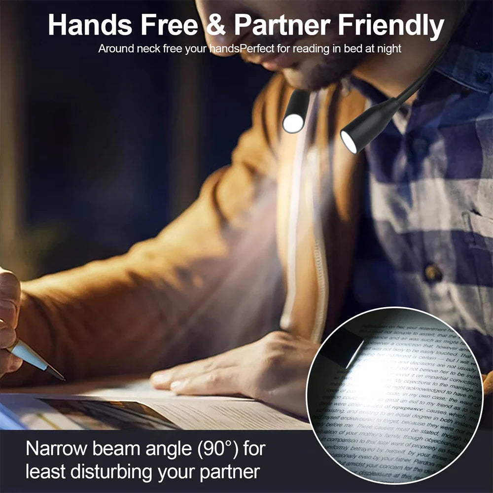 USB-Rechargeable Hands-Free LED Neck Light
