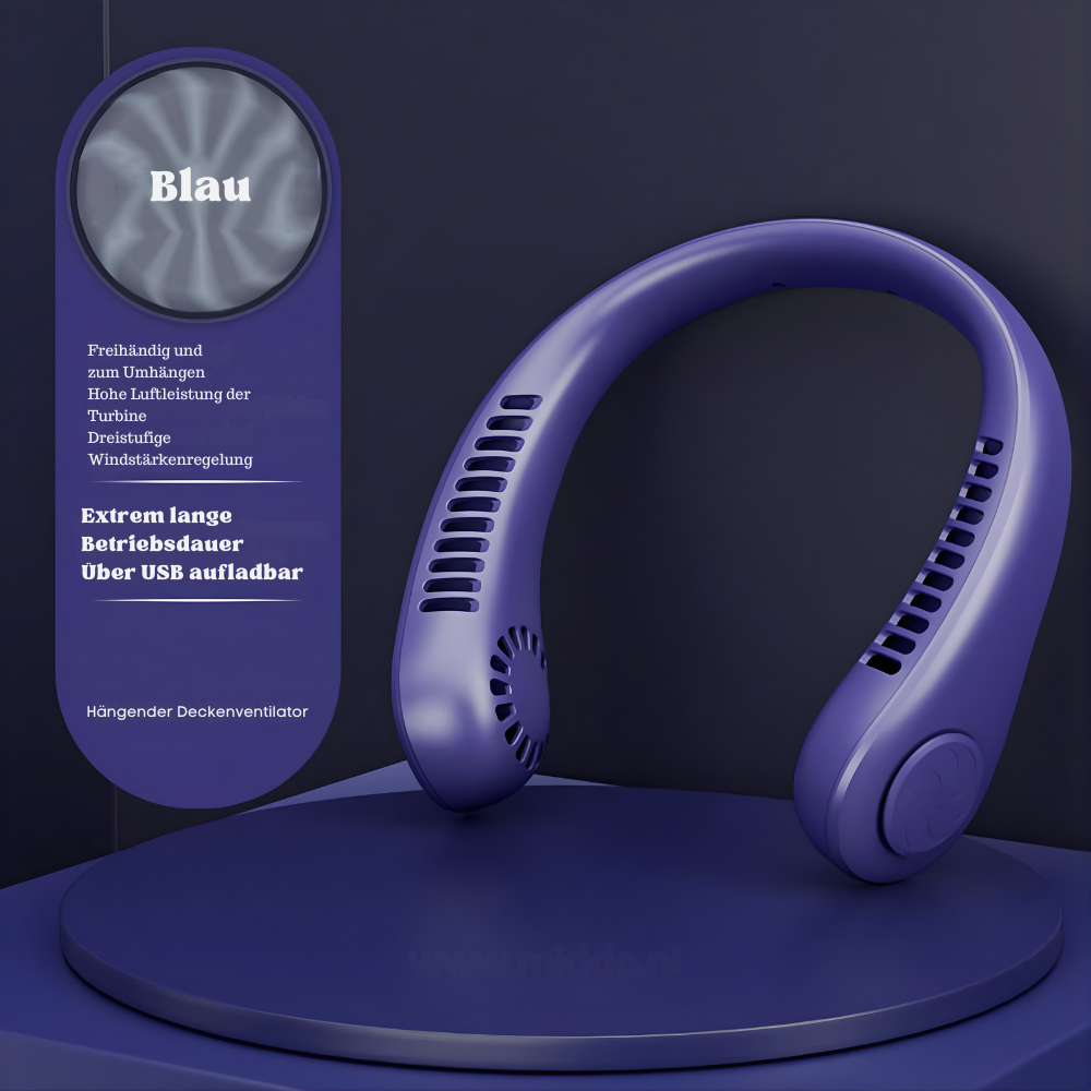 USB-Rechargeable & Hands-Free Neck Fan (3-Speed)