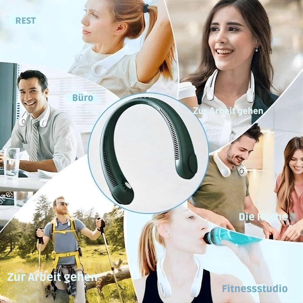 USB-Rechargeable & Hands-Free Neck Fan (3-Speed)