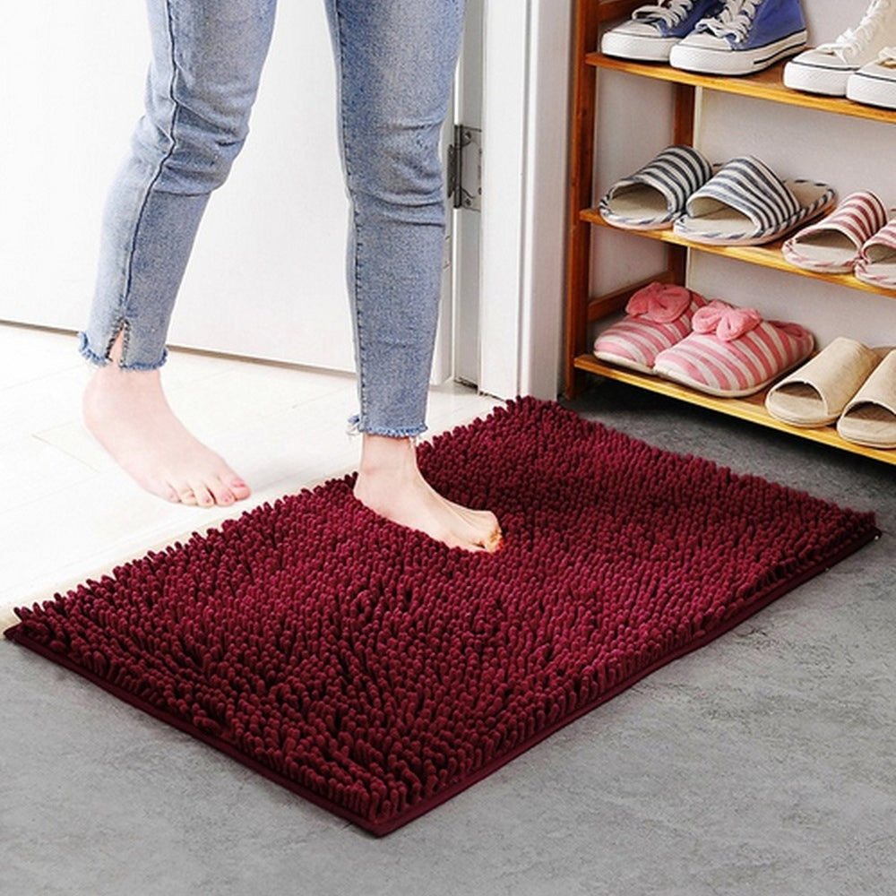 Ultra-Absorbent Chenille Memory Foam Non-Slip Bath Mat