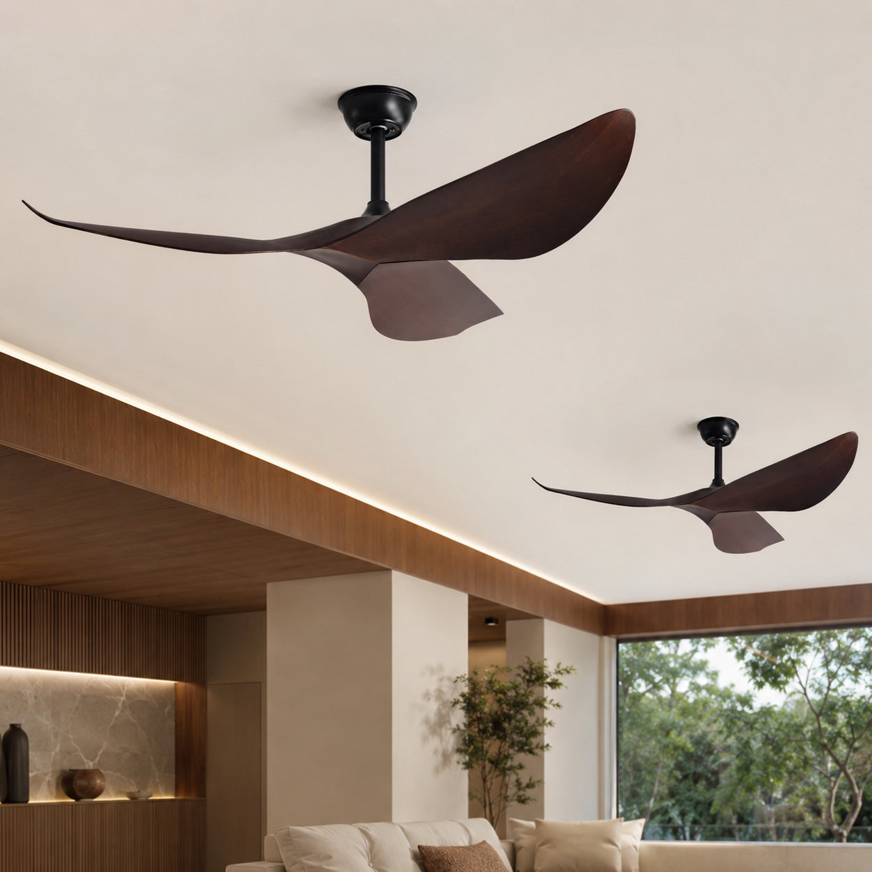 Ultra-Quiet DC Motor & Reversible Blades Ceiling Fan (Flush Mount)
