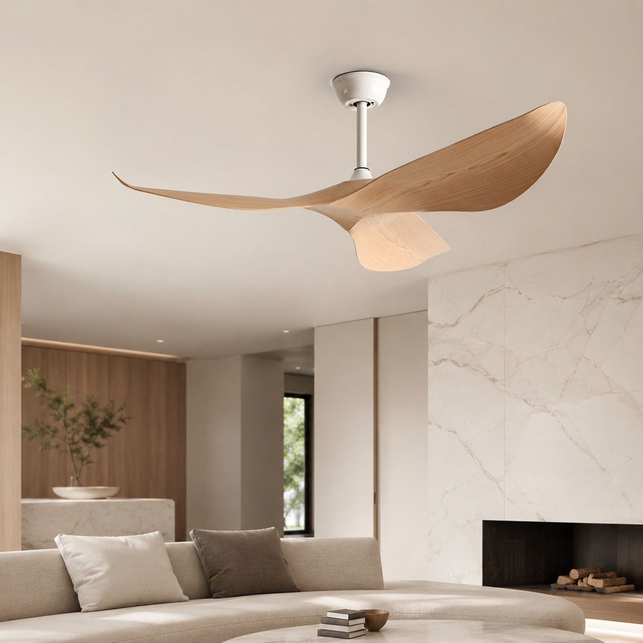 Ultra-Quiet DC Motor & Reversible Blades Ceiling Fan (Flush Mount)