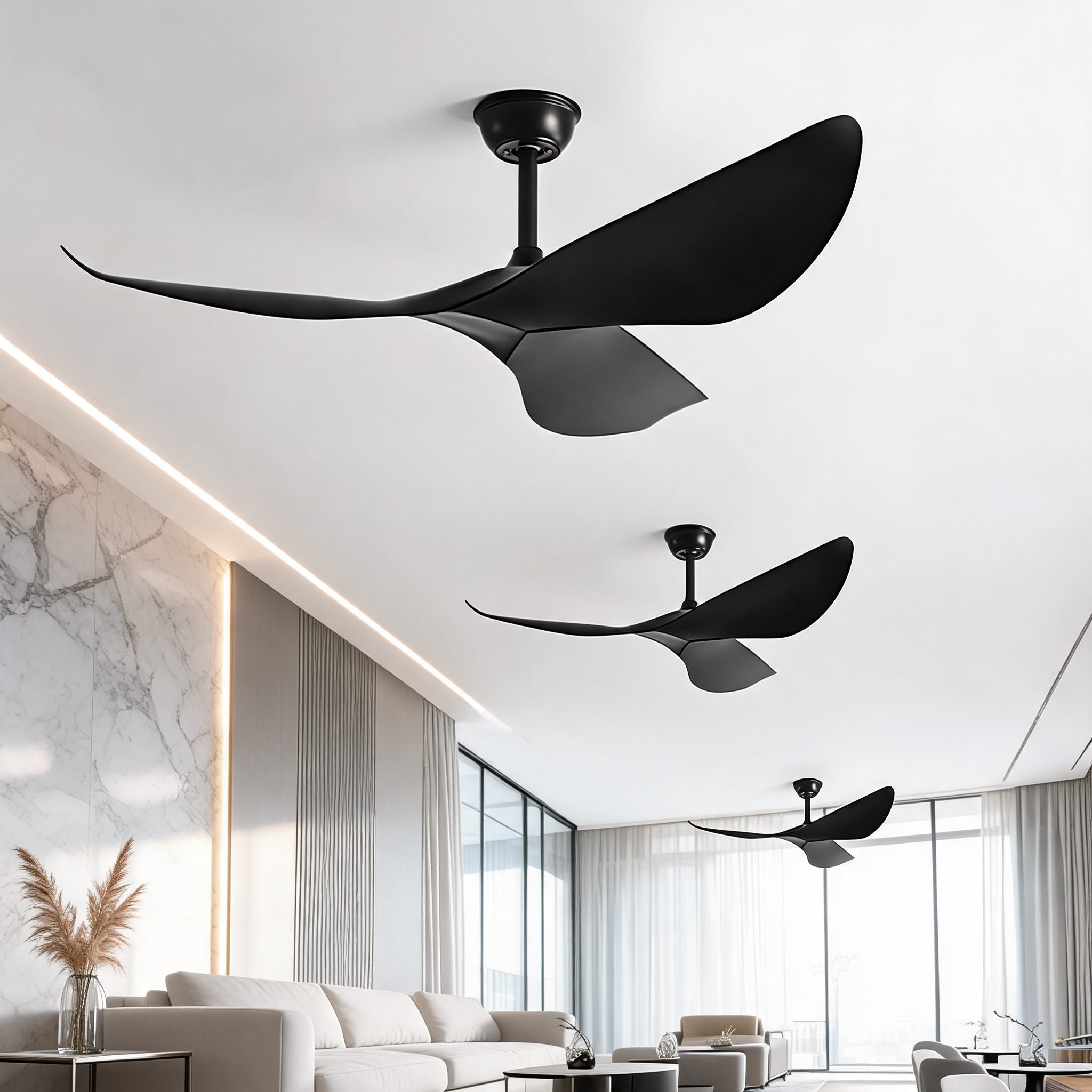 Ultra-Quiet DC Motor & Reversible Blades Ceiling Fan (Flush Mount)