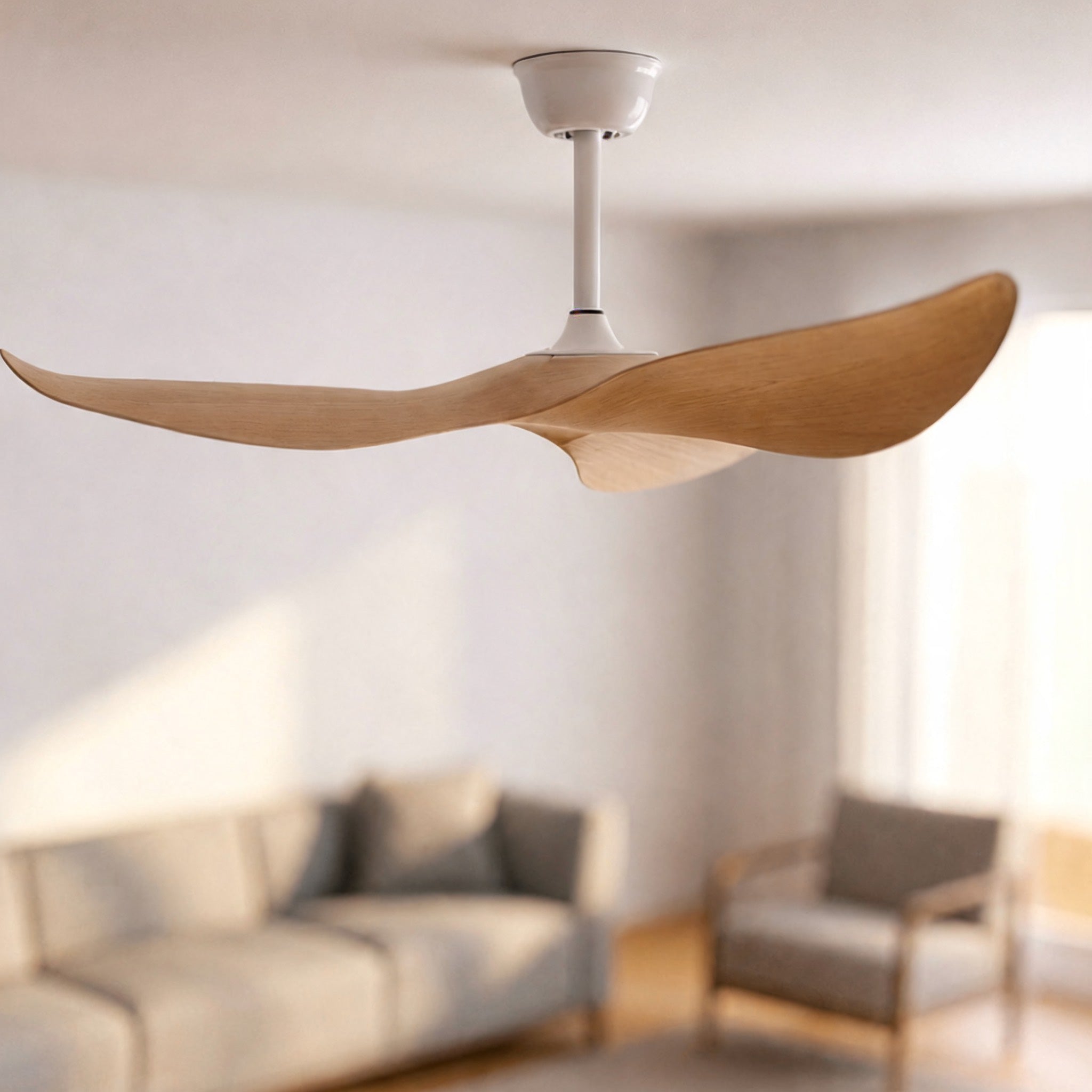 Ultra-Quiet DC Motor & Reversible Blades Ceiling Fan (Flush Mount)