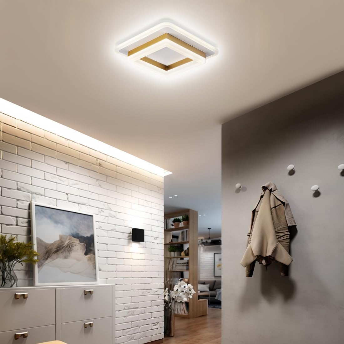 Ultra-Slim Dimmable 3-Color LED Flush Mount Ceiling Light