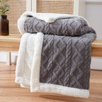 Ultra-Soft Reversible Brushed Sherpa Throw Blanket