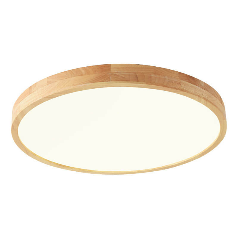 Ultra-Thin Solid Wood Integrated LED Flush Mount Ceiling Light (30 cm)