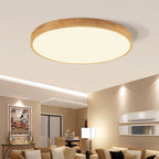 Ultra-Thin Solid Wood Integrated LED Flush Mount Ceiling Light (30 cm)
