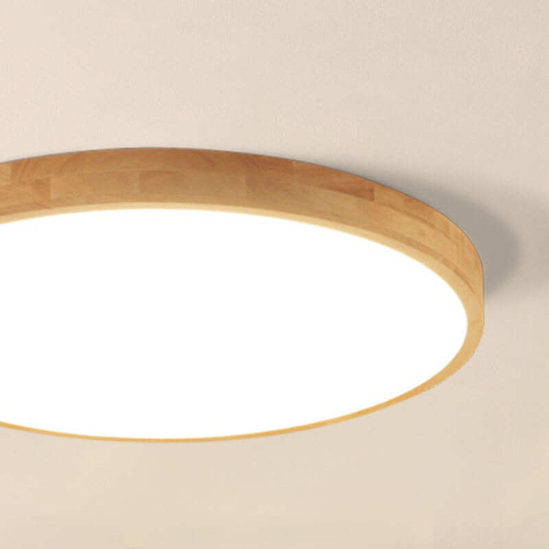Ultra-Thin Solid Wood Integrated LED Flush Mount Ceiling Light (30 cm)
