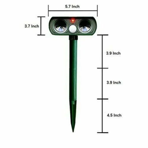 Ultrasonic Animal Repeller Solar Motion-Activated 30 Ft