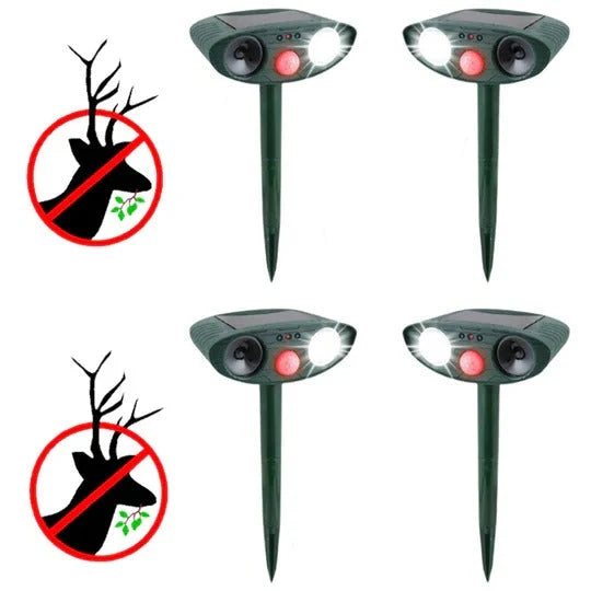 Ultrasonic Animal Repeller Solar-Powered Motion-Activated 30 Ft Range