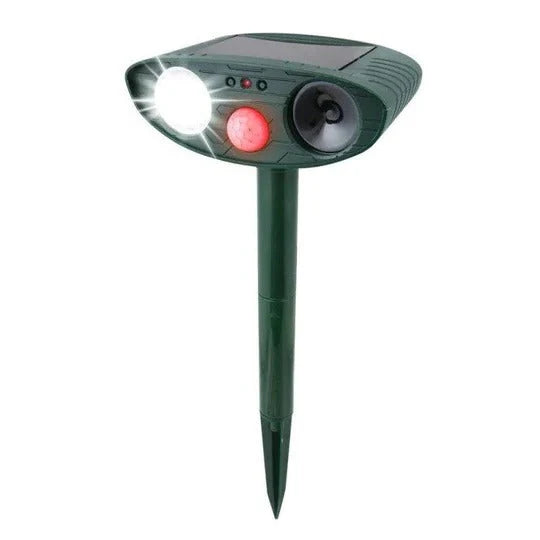 Ultrasonic Animal Repeller Solar-Powered Motion-Activated 30 Ft Range