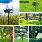 Ultrasonic Animal Repeller Solar-Powered Motion-Activated 30 Ft Range