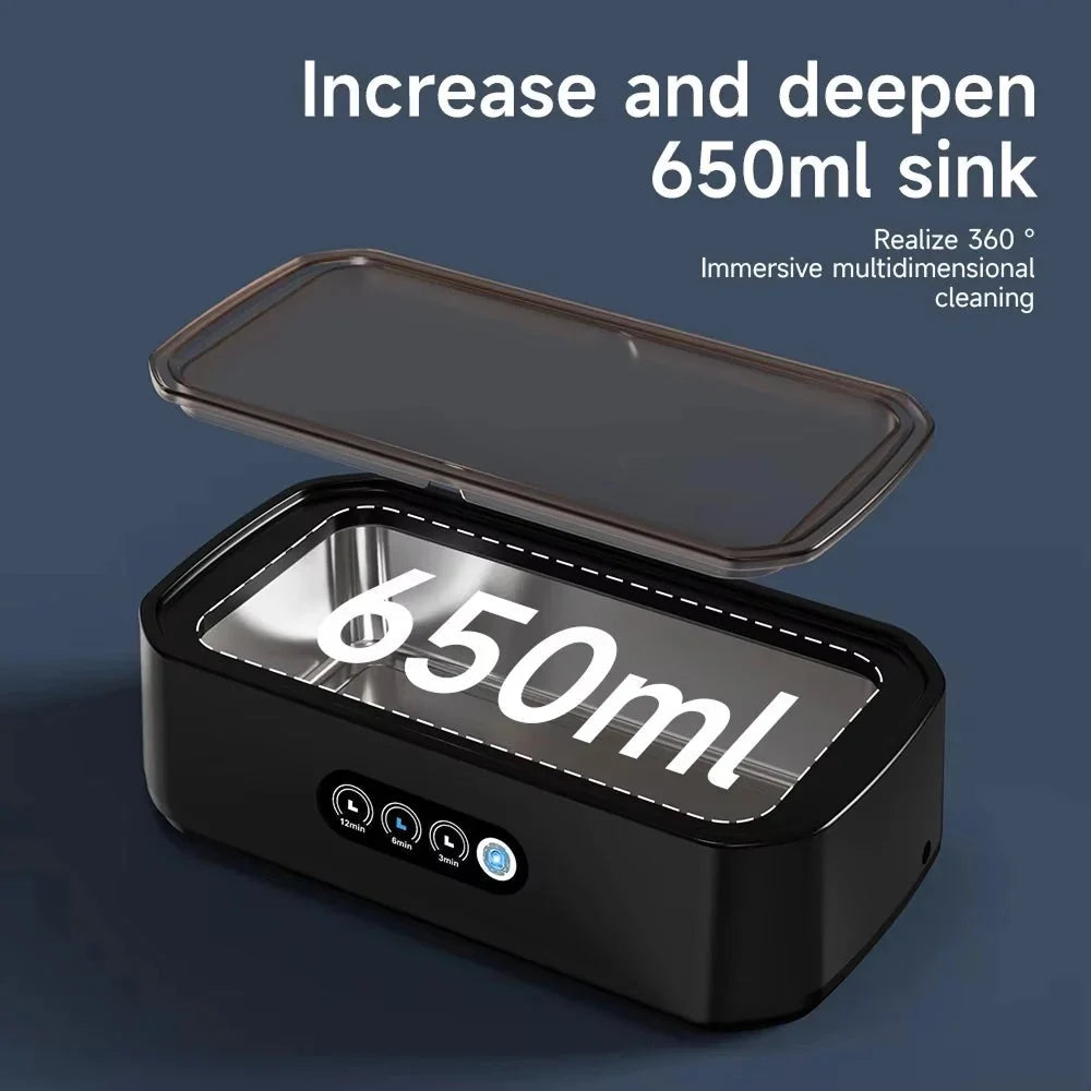 Ultrasonic Jewelry Cleaner 49 kHz Stainless Steel 650ml