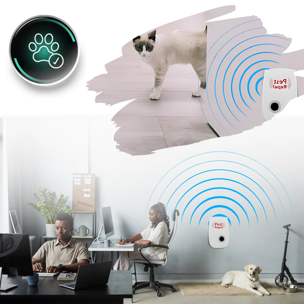 Ultrasonic Pest Repeller 1,615 Sq Ft Coverage Pet-Safe Energy-Efficient
