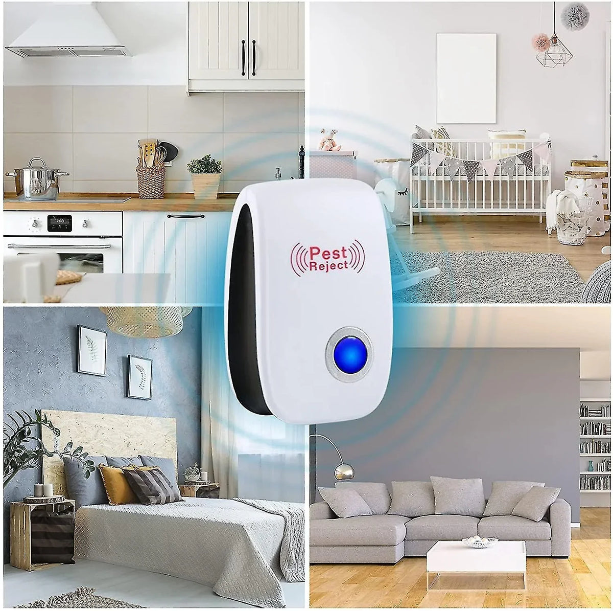 Ultrasonic Pest Repeller Electromagnetic Pet-Safe 430 Sq Ft Coverage