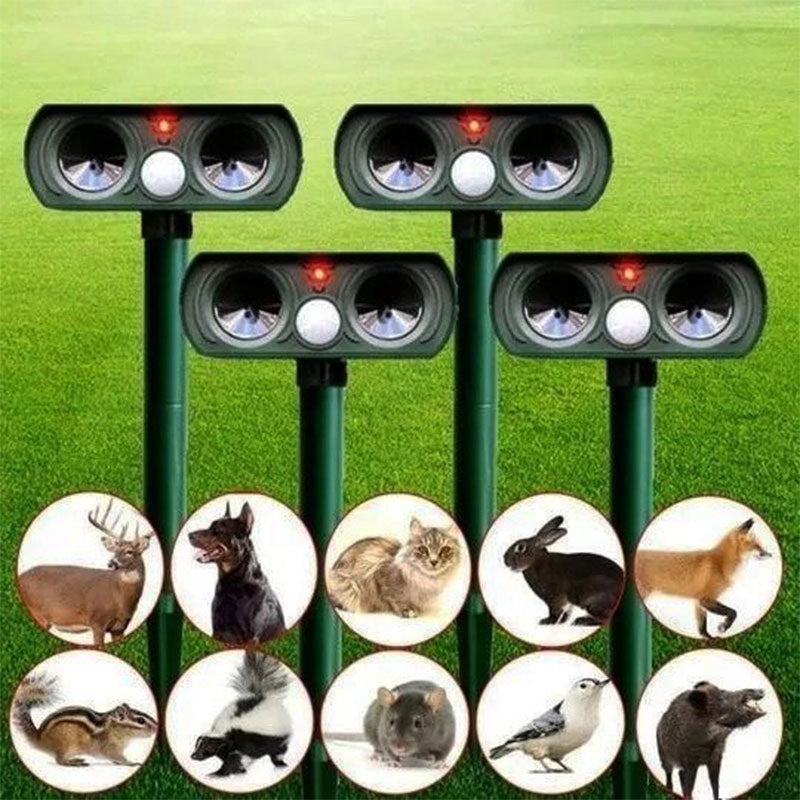 Ultrasonic Pest Repeller Motion-Activated & Solar-Powered 30 Ft Range