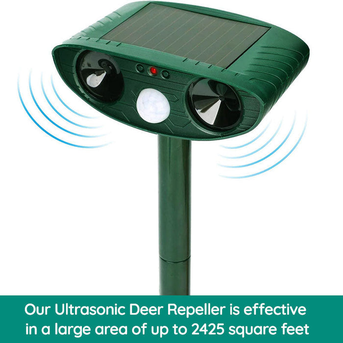 Ultrasonic Pest Repeller Motion-Activated & Solar-Powered 30 Ft Range
