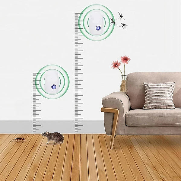 Ultrasonic Pest Repeller Plug-In Chemical-Free 1,076 Sq Ft Coverage