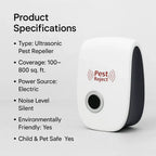 Ultrasonic Pest Repeller Silent Up To 8,611 Sq Ft
