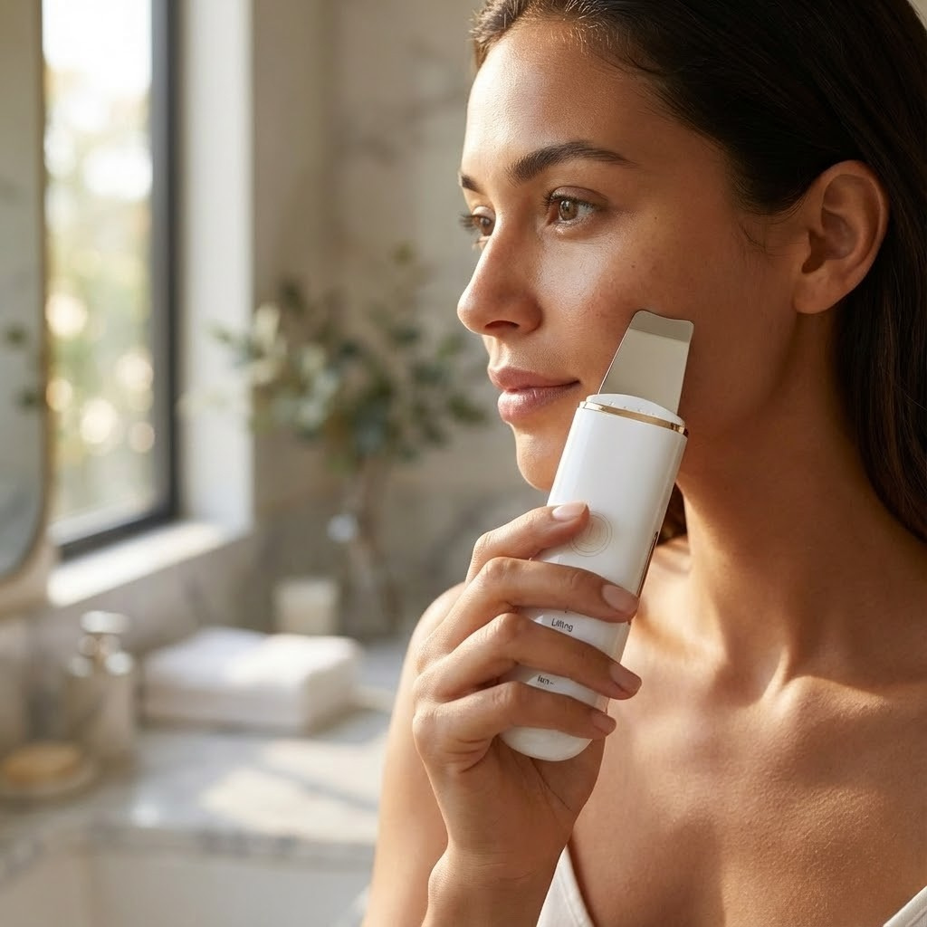 Ultrasonic Skin Scrubber Rechargeable Deep Cleansing & Serum Infusion