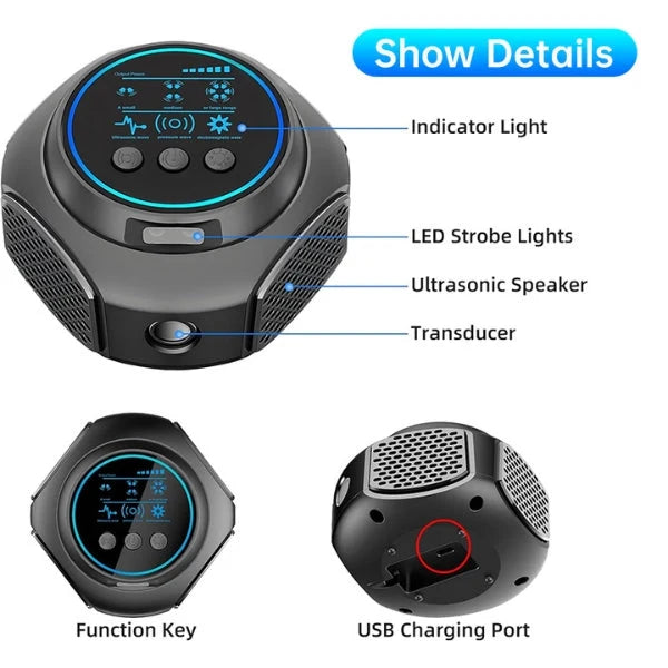 Ultrasonic Spider Repeller Chemical-Free Plug-In Child & Pet Safe