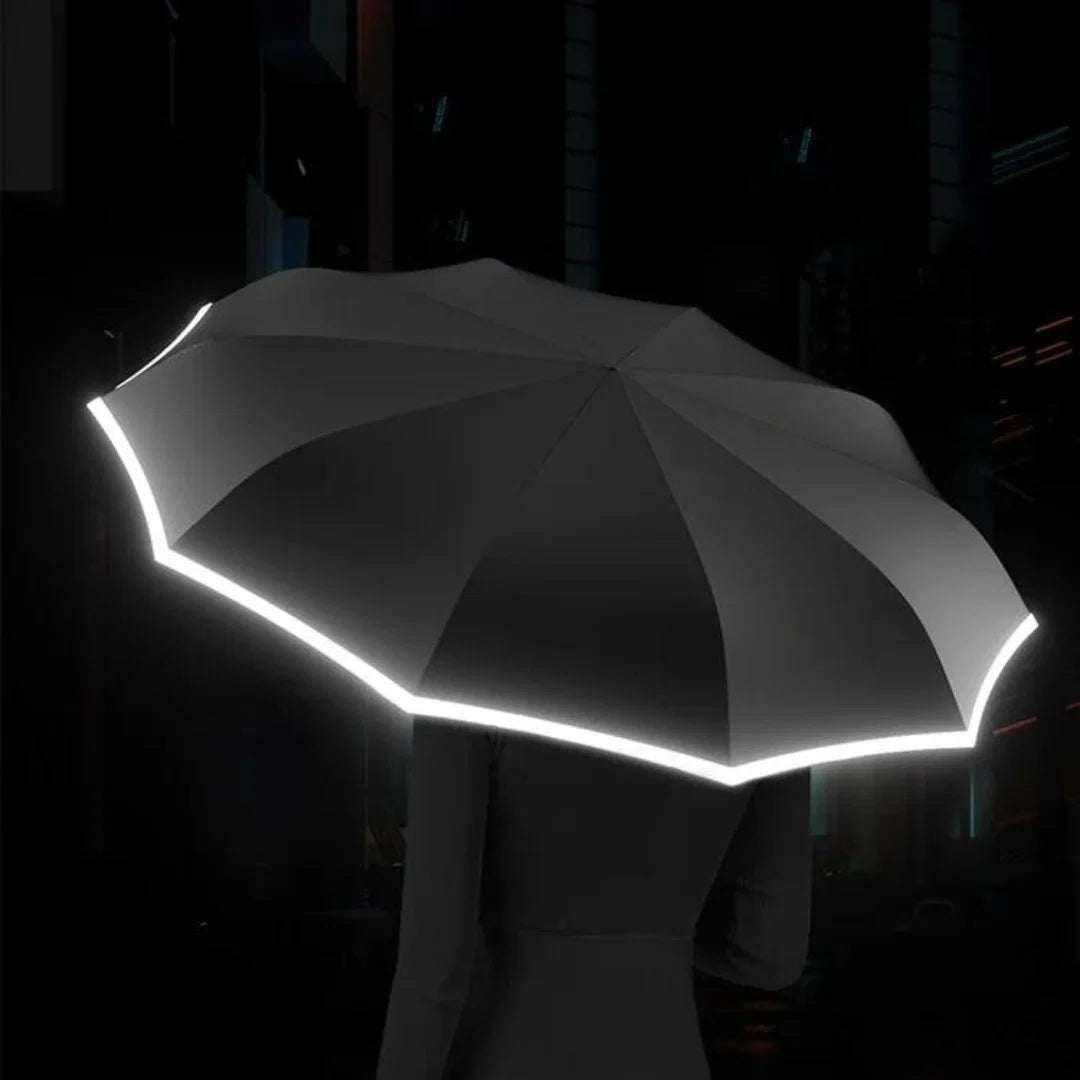 Umbrella Automatic Open-Close Windproof Fiberglass Ribs & Reflective Edge