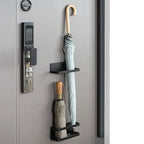 Umbrella Holder Wall-Mounted Iron Drip Tray No-Drill Install