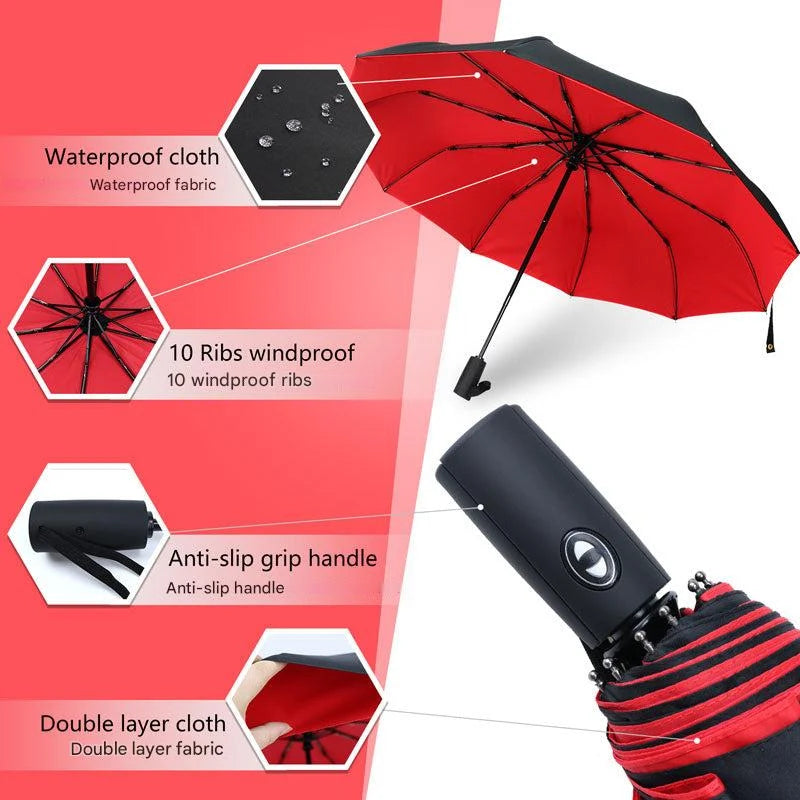 Umbrella Wind-Resistant Foldable Water-Repellent