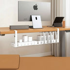 Under-Desk Cable Organizer Adjustable Strap Adhesive & Screw Mounts