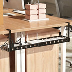 Under-Desk Cable Organizer Adjustable Strap Adhesive & Screw Mounts