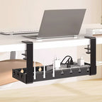 Under-Desk Cable Organizer Adjustable Strap Adhesive & Screw Mounts