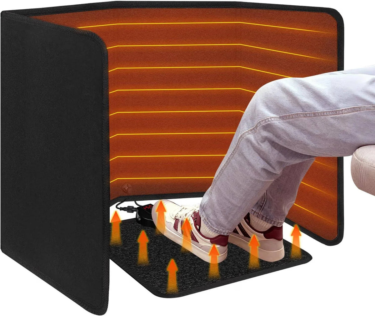 Under-Desk Foot Heater Foldable Foot-Activated 12 Hour Timer