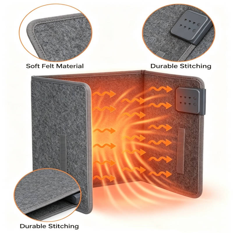 Under-Desk Foot Heater Foldable Foot-Activated 12 Hour Timer