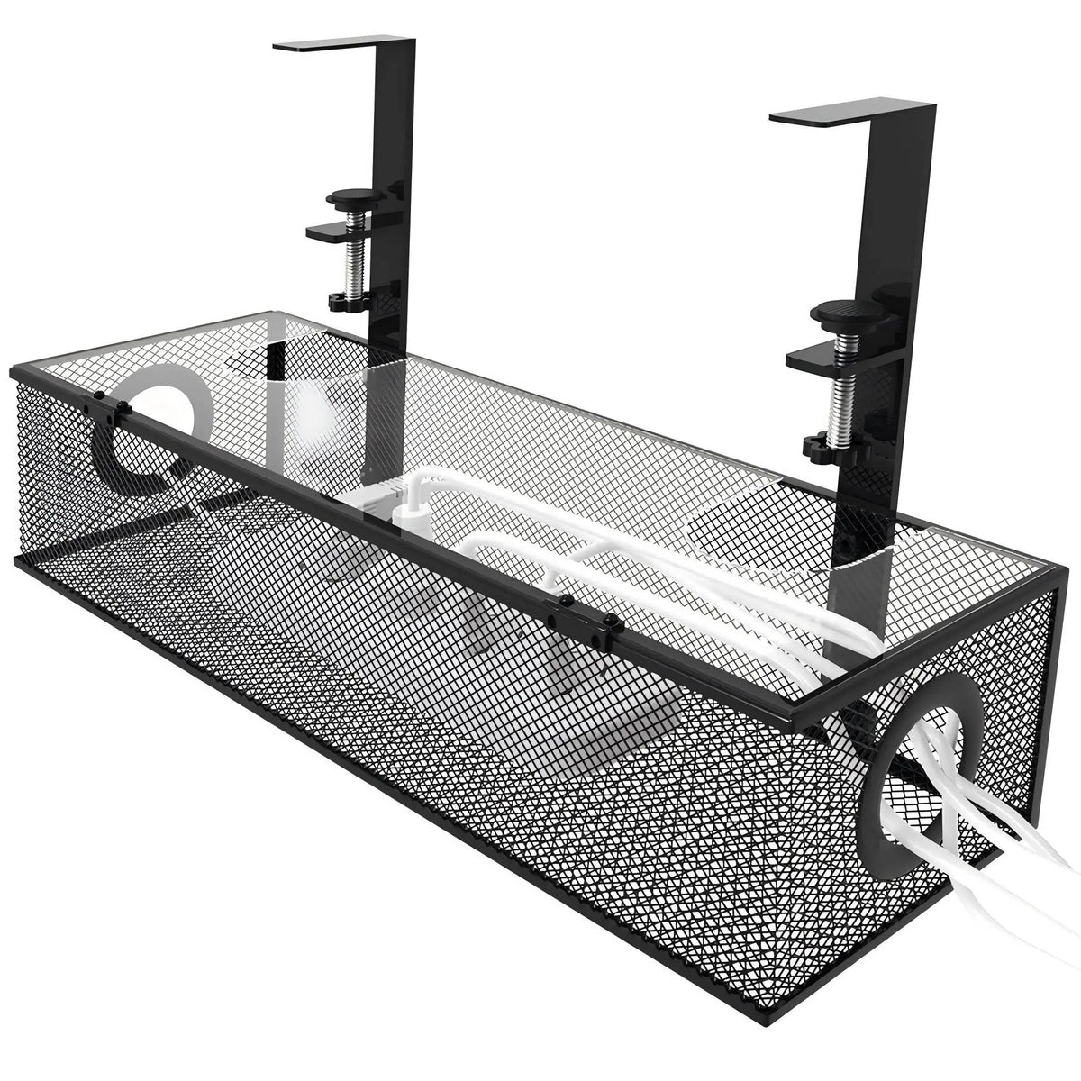 Under-Desk Organizer Clamp-Mount Carbon Steel Two-Drawer Dustproof