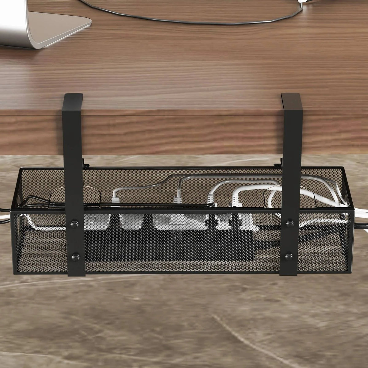 Under-Desk Organizer Clamp-Mount Carbon Steel Two-Drawer Dustproof