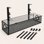 Under-Desk Organizer High-Carbon Steel Dual Drawers & Cable Management