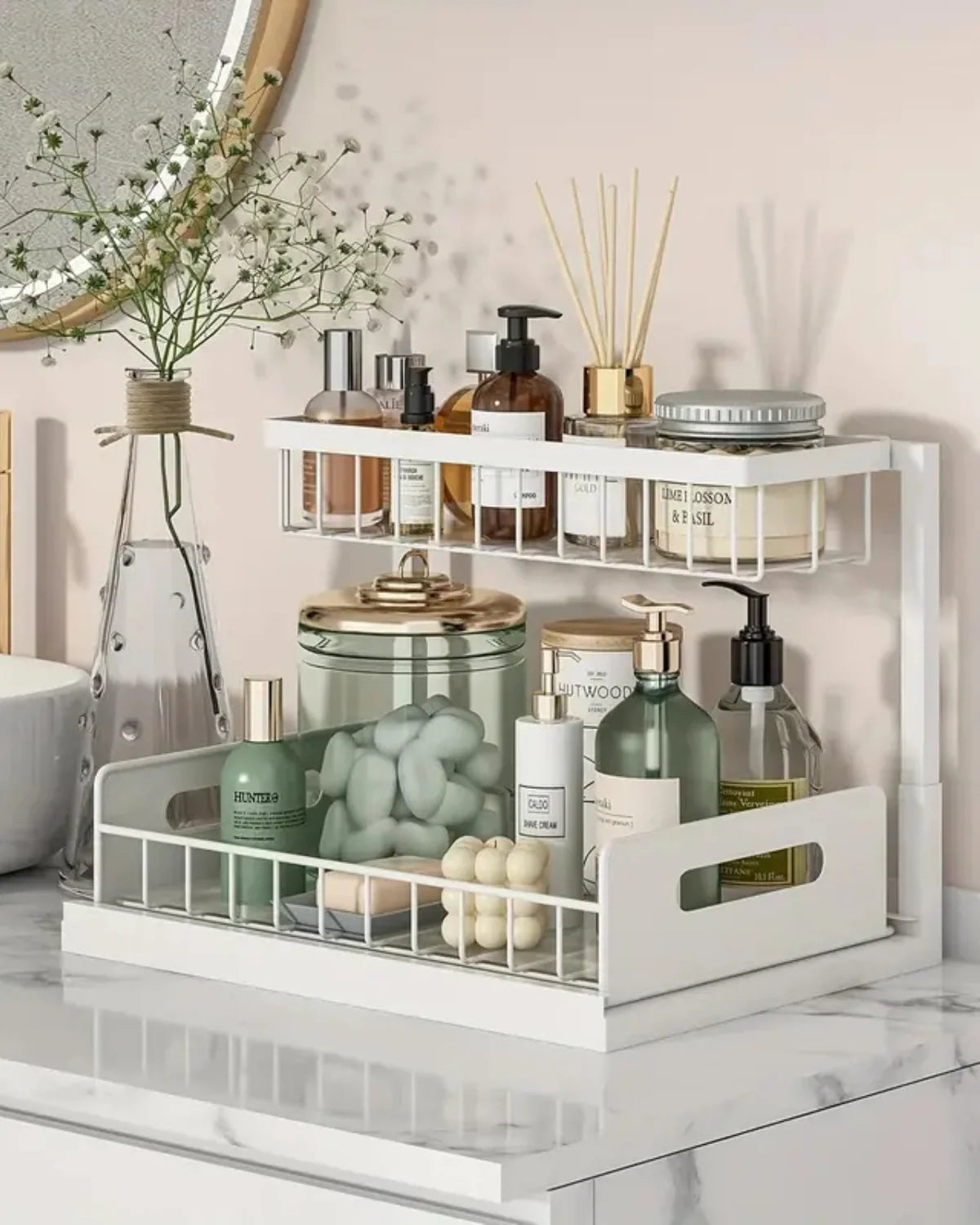 Under-Sink Cabinet Organizer Two-Tier Smooth Pull-Out