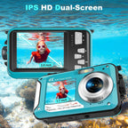 Underwater Camera 4K 64MP Dual Screen
