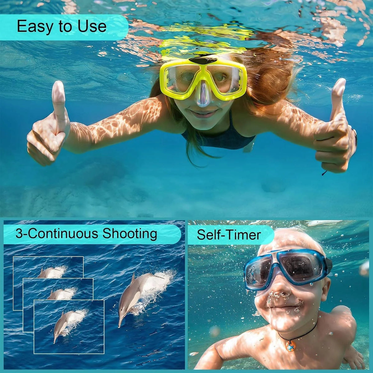 Underwater Camera 4K 64MP Dual Screen