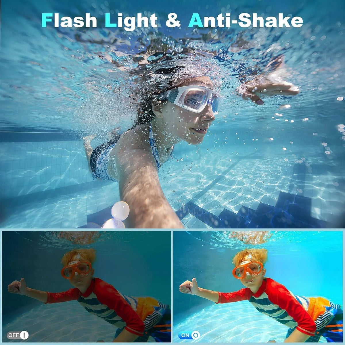 Underwater Camera 4K 64MP Dual Screen