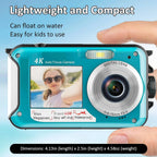 Underwater Camera 4K 64MP Dual Screen