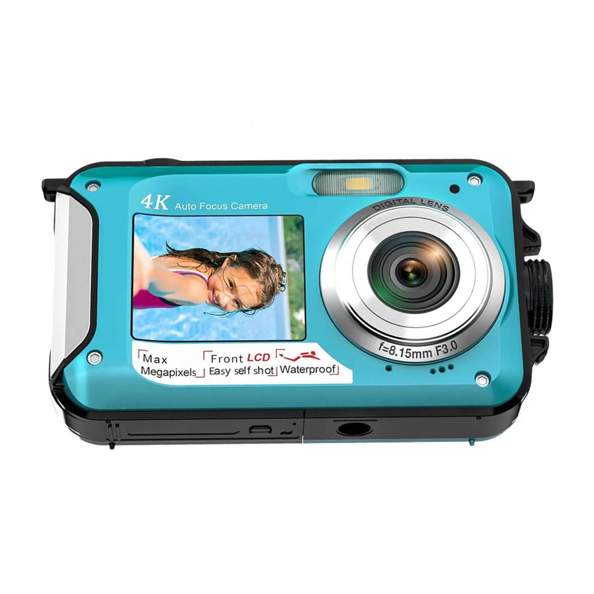 Underwater Camera 4K 64MP Dual Screen