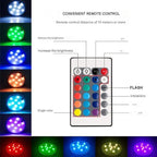 Underwater LED Lamp IP68 Remote-Controlled 16 Colors