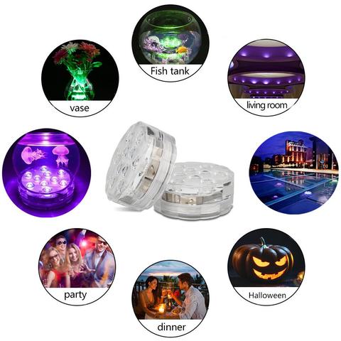 Underwater LED Lamp IP68 Remote-Controlled 16 Colors