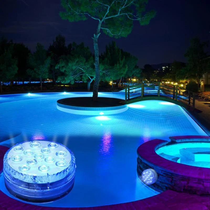 Underwater LED Lamp IP68 Remote-Controlled 16 Colors